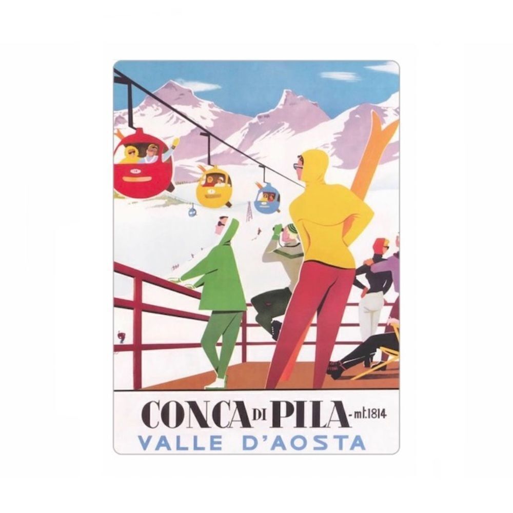Italian Vintage Italy Ski Print Magnet